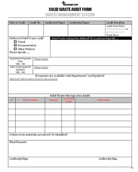 waste management report template
